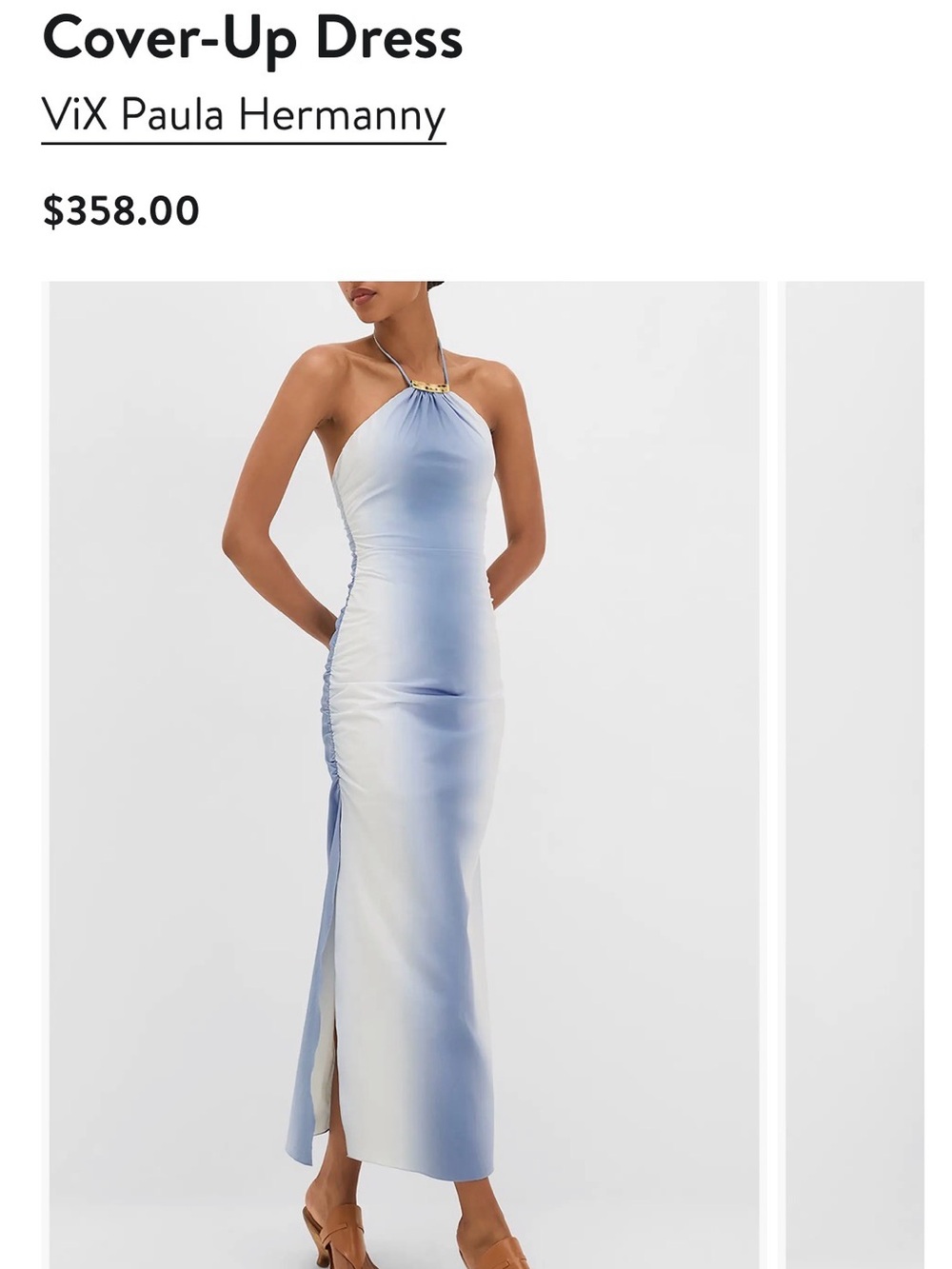 ViX Paula Hermanny Dayton Light Blue Ombre Halter Maxi Dress